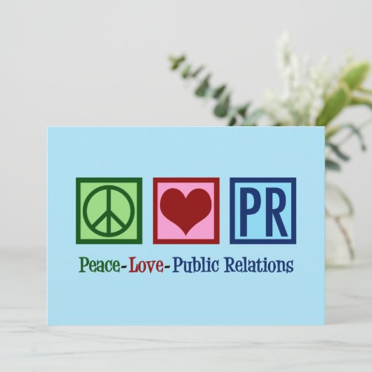 Peace Love Public Relations Feestdagenkaart (Staand voorkant)
