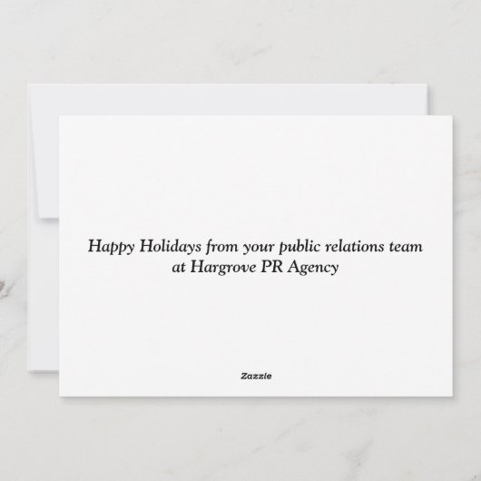 Peace Love Public Relations Feestdagenkaart (Achterkant)