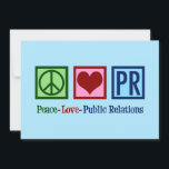 Peace Love Public Relations Feestdagenkaart<br><div class="desc">Peace Love Public Relations (Publieke Vakantiekaart voor een PR-vertegenwoordiger) die een bedrijf met zijn sociale aanwezigheid helpt. Peace Love PR-cadeau.</div>