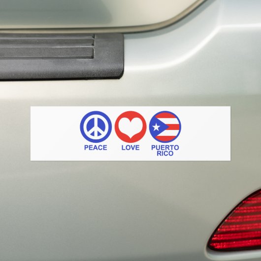 Peace Love Puerto Rico Bumpersticker (Op auto)