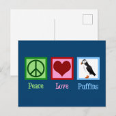 Peace Love Puffins Briefkaart (Voorkant / Achterkant)