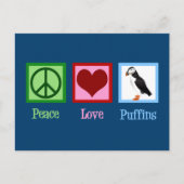 Peace Love Puffins Briefkaart (Voorkant)
