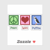 Peace Love Puffins Sticker (Vel)