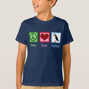 Peace Love Puffins T-shirt