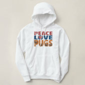 Peace Love Pug Hondenliefhebber for Women Mannen,  Hoodie (Design voorkant)