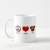 Peace Love Pug Koffiemok (Links)
