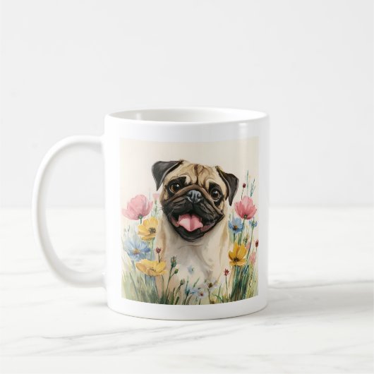 Peace Love Pug Mug Koffiemok (Links)