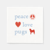 Peace Love Pugs Paper Party servetten (Voorkant)