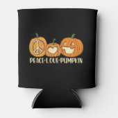 Peace Love Pumpkin Halloween Blikjeskoeler (Voorkant)