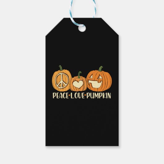 Peace Love Pumpkin Halloween Cadeaulabel (Voorkant)
