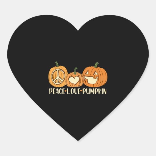 Peace Love Pumpkin Halloween Hart Sticker (Voorkant)