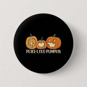 Peace Love Pumpkin Halloween Ronde Button 5,7 Cm