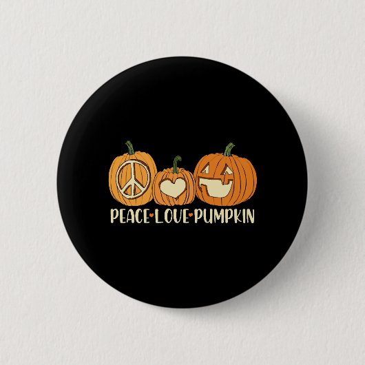 Peace Love Pumpkin Halloween Ronde Button 5,7 Cm (Voorkant)
