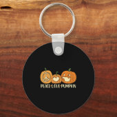 Peace Love Pumpkin Halloween Sleutelhanger (Voorkant)