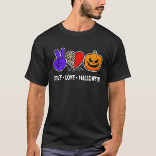 Peace, Love, Pumpkin Herfst Leopard Print Funny Ha T-shirt