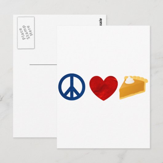 Peace, Love, Pumpkin Pie Briefkaart (Voorkant / Achterkant)