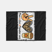 Peace Love Pumpkin Spice Fleece Deken (Voorkant (Horizontaal))