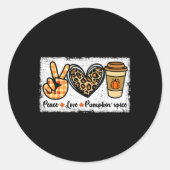 Peace Love Pumpkin Spice Ronde Sticker (Voorkant)
