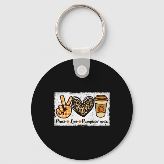Peace Love Pumpkin Spice Sleutelhanger (Voorkant)