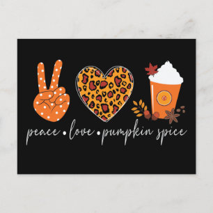 Peace Love Pumpkin Spice Thanksgiving Briefkaart
