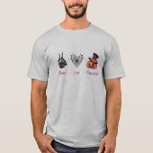 Peace Love Pumpkin T-shirt | Schattigee Herfst Gra (Voorkant)