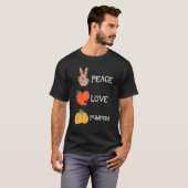 Peace Love Pumpkin Veggie Herfst Cool Thanksgiving T-shirt (Voorkant volledig)