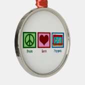 Peace Love Puppets Metalen Ornament (Rechts)