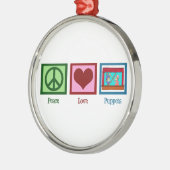 Peace Love Puppets Metalen Ornament (Links)