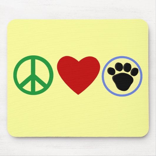 Peace Love Puppy Paws T shirten, Gifts Muismat (Voorkant)