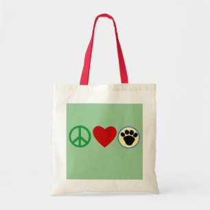 Peace Love Puppy Paws T shirten, Gifts Tote Bag