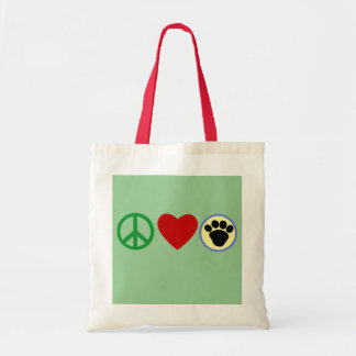 Peace Love Puppy Paws T shirten, Gifts Tote Bag