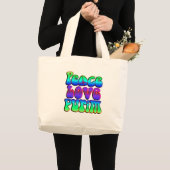 Peace Love Purim Grote Tote Bag (Voorkant (product))