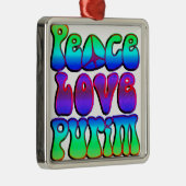 Peace Love Purim Metalen Ornament (Rechts)