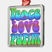 Peace Love Purim Metalen Ornament (Links)