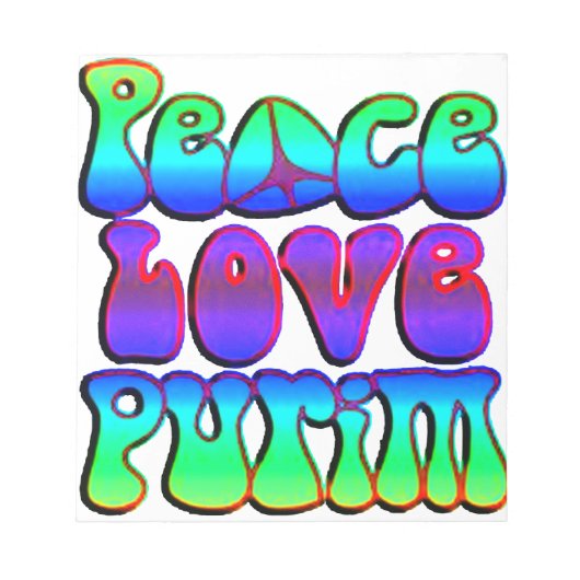 Peace Love Purim Notitieblok (Voorkant)