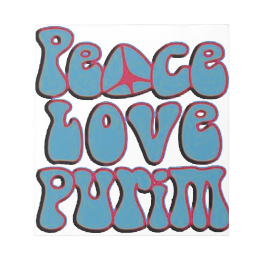 Peace Love Purim.png Notitieblok (Voorkant)