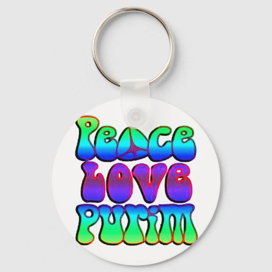 Peace Love Purim Sleutelhanger (Voorkant)