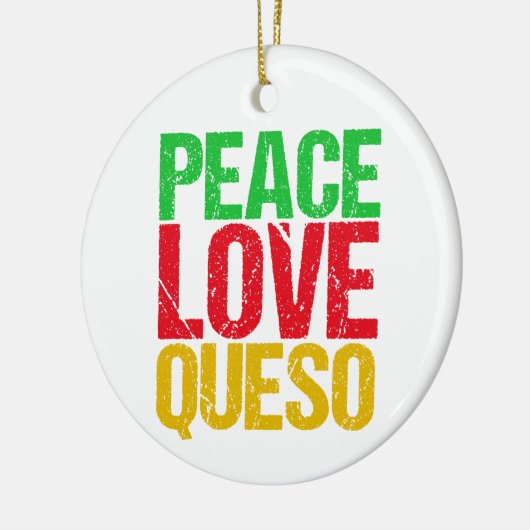 Peace Love Queso Funny Kerstmis Keramisch Ornament (Links)