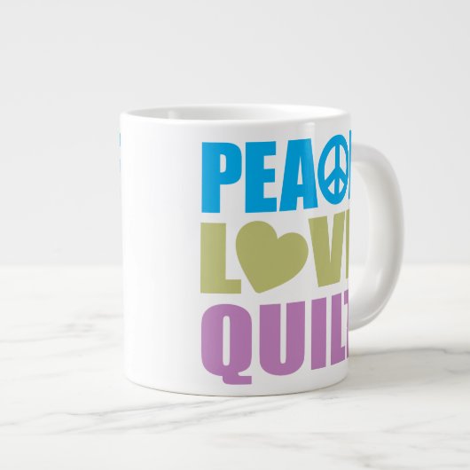 Peace Love Quilt Grote Koffiekop (Voorkant rechts)