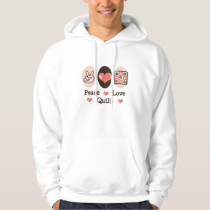 Peace Love Quilt Hooded Sweatshirt