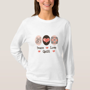 Peace Love Quilt Long-hoes T-shirt