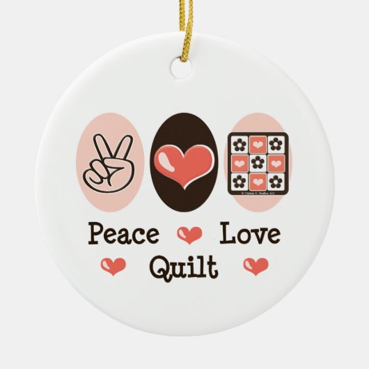 Peace Love Quilt Ornament (Voorkant)