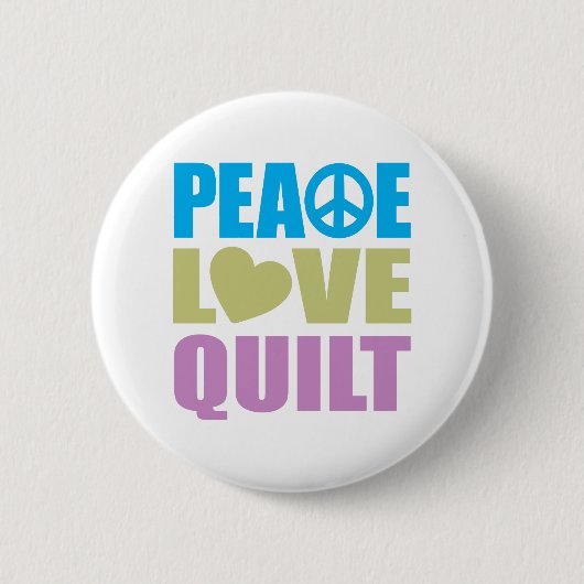 Peace Love Quilt Ronde Button 5,7 Cm (Voorkant)