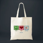 Peace Love Quilter Quilter Monogram Tote Bag<br><div class="desc">Ik hou van ambachten, vooral van het breien en naaien van mooie dingen. Een cadeau voor vredesliefdesliefhebbers voor een quilt-maker.</div>