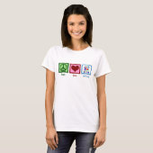 Peace Love Quilting Cute Quilter Women's T-shirt (Voorkant volledig)
