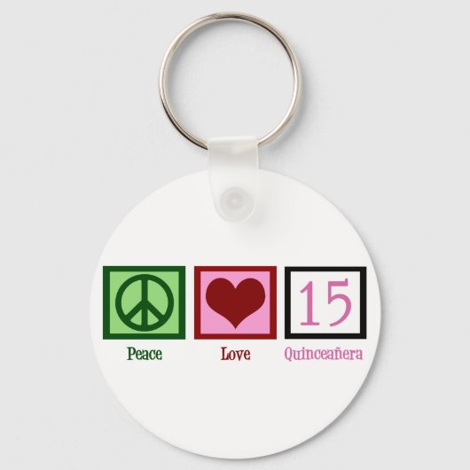Peace Love Quinceañera Sleutelhanger (Voorkant)