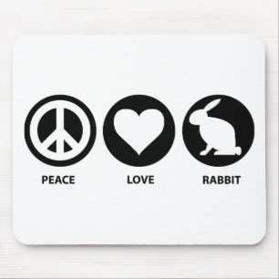 Peace Love Rabbit Muismat