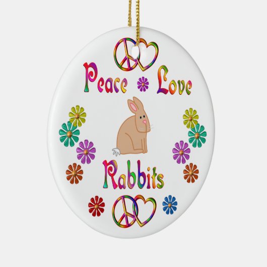 PEACE LOVE RABBITS KERAMISCH ORNAMENT (Rechts)