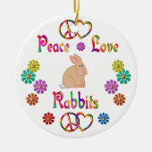 PEACE LOVE RABBITS KERAMISCH ORNAMENT (Voorkant)