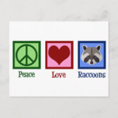 Peace Love Raccoons Briefkaart (Voorkant)